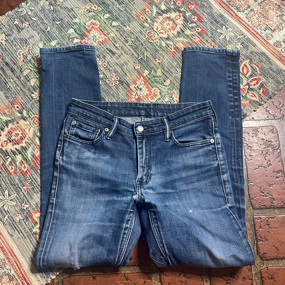 Levi’s 511 green pocket slim fit distressed denim jeans